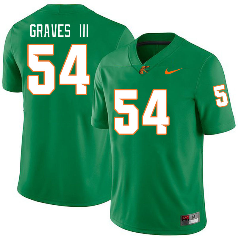 Men-Youth #54 John Graves III Florida A&M Rattlers 2023 College Football Jerseys Stitched Sale-Green
